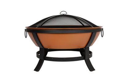 La Hacienda Katori Large Deep Bowl Firepit in Terracotta - L 89 cm x W 89 cm x H 64 cm