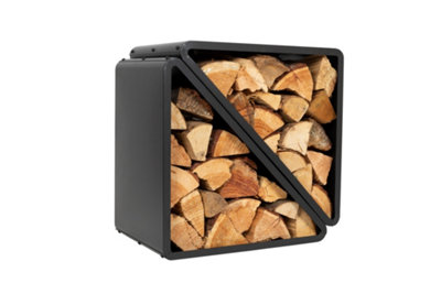 La Hacienda Madeira Log Store - Steel - L36 x W57 x H56 cm - Black
