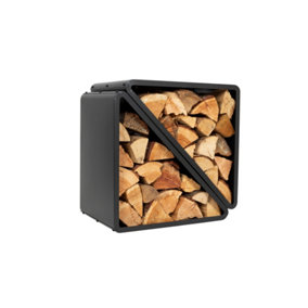 La Hacienda Madeira Log Store - Steel - L36 x W57 x H56 cm - Black
