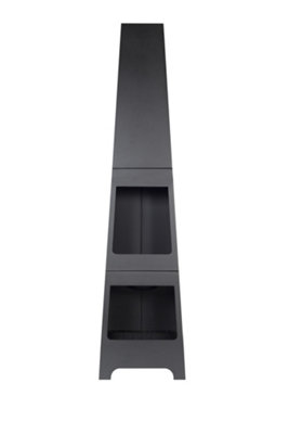 La Hacienda Malmo Steel Chimenea with Log Store Easy to Assemble Contemporary  Log Burner - L 36 cm x W 36 cm x H 150 cm