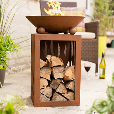 La Hacienda Ochiba Firepit with Log Store