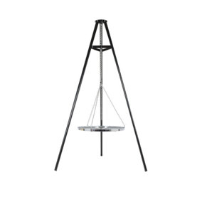 La Hacienda Tripod With Adjustable Chrome Hanging Grill - L 108 cm x W 128 cm x H 172 cm