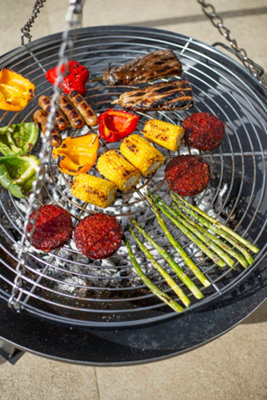 La Hacienda Tripod With Adjustable Chrome Hanging Grill - L 108 cm x W 128 cm x H 172 cm - 3