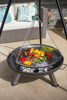 La Hacienda Tripod With Adjustable Chrome Hanging Grill - L 108 cm x W 128 cm x H 172 cm - 4