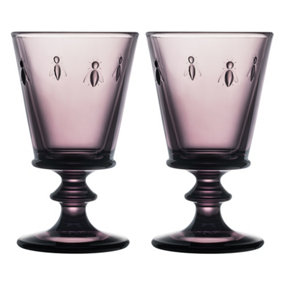 La Rochere Set of 2 Purple Bee Wine Glasses