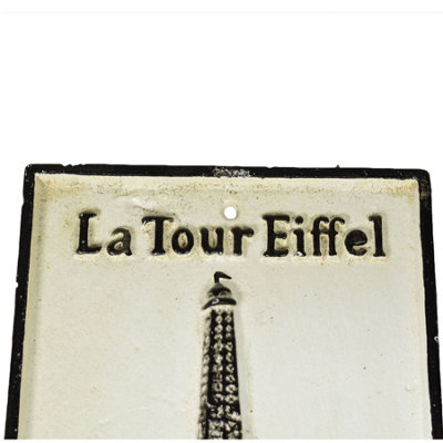 La Tour Eiffel Cast Iron Sign Plaque Door Wall House Fence Gate Post Garden