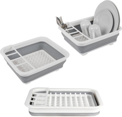 LA031051 Collapsible Dish Drainer , Plastic Sink Drying Rack Cutlery ...