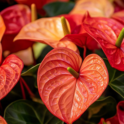Laceleaf - Anthurium Madural Orange - Height 55-70cm - 17cm