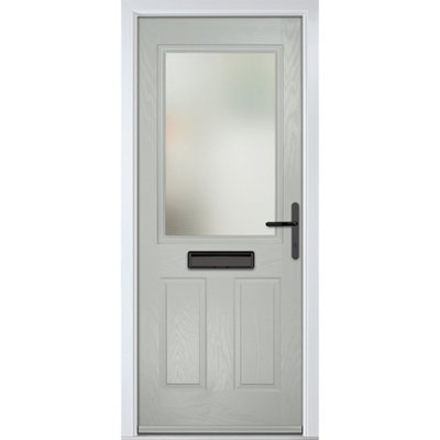 Lacerta Composite door Lytham Agate Grey 920mm x 2090mm Open in Left hand Obs Glass 10 Year Guarantee - Free Delivery & Smart Lock