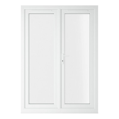 Lacerta Double glazed French Door Agate/White Clear Glazed 1390mm x ...