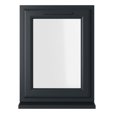 Lacerta Double glazed Window Left Hand Side Hung Grey/White Clear Glazed 610 x 820mm