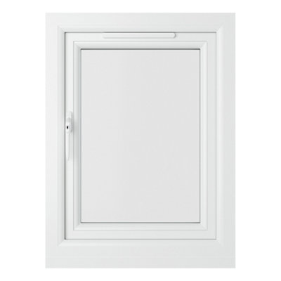 Lacerta Double glazed Window Left Hand Side Hung Grey/White Clear Glazed 610 x 820mm