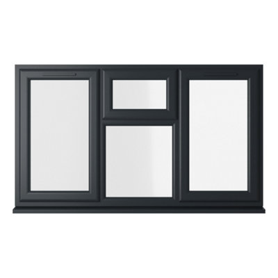 Lacerta Double glazed Window LH & RH Side Hung & Top Centre Grey/White Clear Glazed 1770 x 965mm
