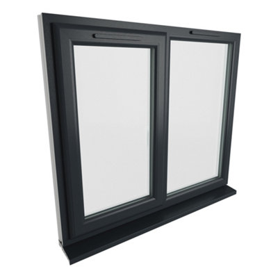 Lacerta Double glazed Window LH Side Hung Next to a Fixed Grey/White Clear Glazed 1190 x 965mm