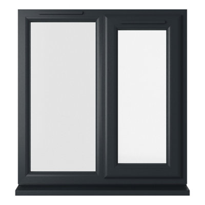 Lacerta Double glazed Window RH Side Hung Next to a Fixed Grey/White Clear Glazed 905 x 965mm