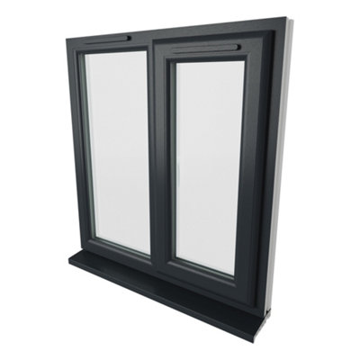 Lacerta Double glazed Window RH Side Hung Next to a Fixed Grey/White Clear Glazed 905 x 965mm
