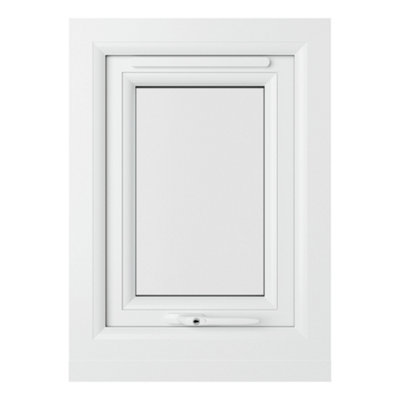 Lacerta Double glazed Window Top Hung Opener Grey/White Clear Glazed 440 x 610mm
