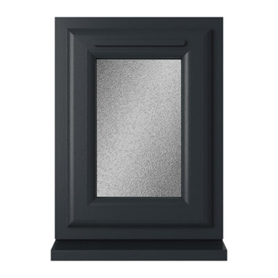 Lacerta Double glazed Window Top Hung Opener Grey/White Obscure Glazed 440 x 610mm