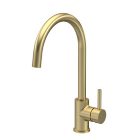 Lacerta Kitchen Mono Mixer Tap with 1 Lever Handle, 436mm - Brushed Brass - Balterley