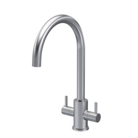 Lacerta Kitchen Mono Mixer Tap with 2 Lever Handles, 436mm - Brushed Nickel - Balterley