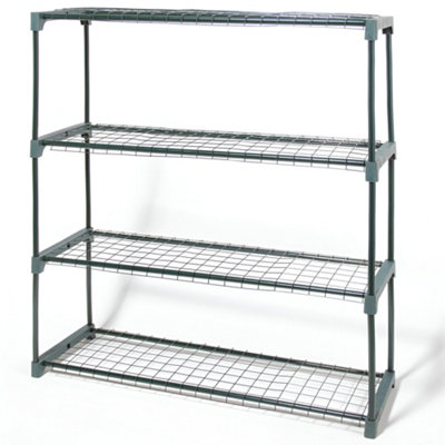 Lacewing X2 Metal 3 Tier Greenhouse Staging Shelf Workbench in Green 126cm