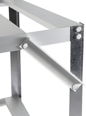 Lacewing X2 Traditional 2 Tier Greenhouse Staging Shelf Workbench in Silver 126cm - 4