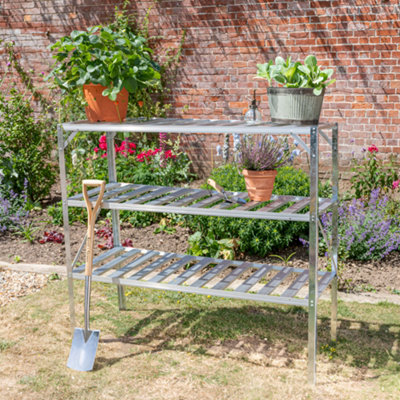 Wooden greenhouse staging b&q discount