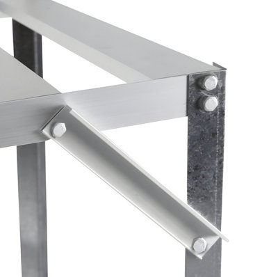 Lacewing X2 Traditional Greenhouse Staging Shelf Workbench in Silver 126cm - 4
