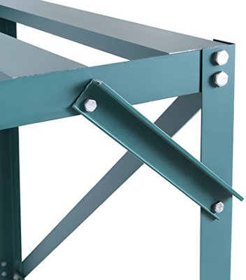 Lacewing X2 Traditional Greenhouse Staging Shelf Workbench Table in Green 126cm - 4