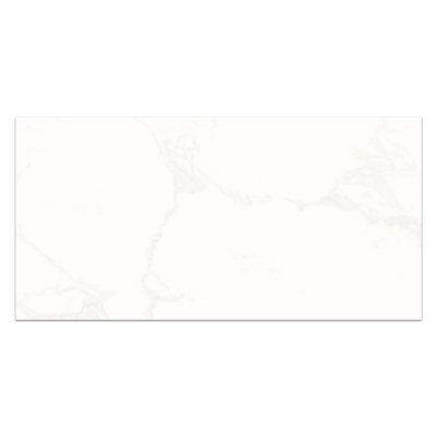 Lacey Polished White Marble Effect Porcelain Wall & Floor Tile - Pack of 160 Tiles, 28m² - (L)600(W)300mm