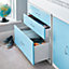 Lacy Blue Storage Mid Sleeper Bed And Spring Mattress