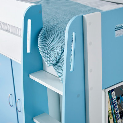 Lacy Blue Storage Mid Sleeper Bed