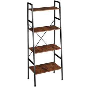 Ladder shelf Liverpool - 4 Shelves - Industrial wood dark, rustic