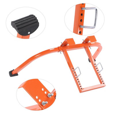 Ladder Stabilizer with Roof Hook and Wing Span for Safe Climbing and Painting - Orange