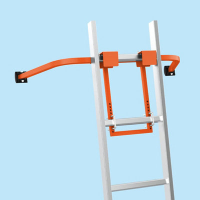 Ladder Stabilizer with Roof Hook and Wing Span for Safe Climbing and Painting - Orange