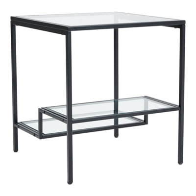 Ladder Style Tempered Glass Side Table End Table