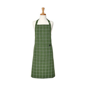 Ladelle Eco Check Apron Green Recycled