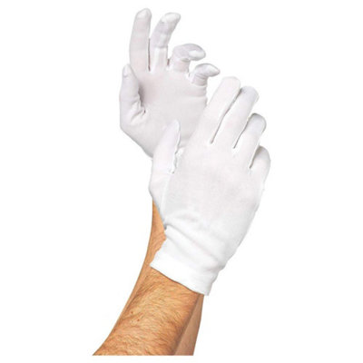 Boland 03081 – Gants XL Blancs, Avec Bouton Pression, Taille Unique, Adulte, Coutures Brodées Sur Le Dos De La Main, Noël, Saint-Nicolas, Carnaval, Halloween, Fête à Thème, Déguisement, Théâtre