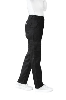 Ladies's Black Cargo Combat Work Trousers , WAIST 8 , LEG 28 ,