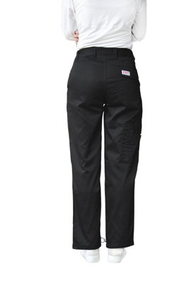 Ladies's Black Cargo Combat Work Trousers , WAIST 8 , LEG 28 ,