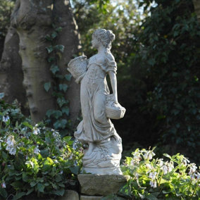 Lady Carrying Basket Garden Statue
