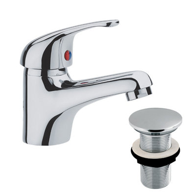 Lago Polished Chrome Round Deck-mounted Basin Mono Mixer Tap