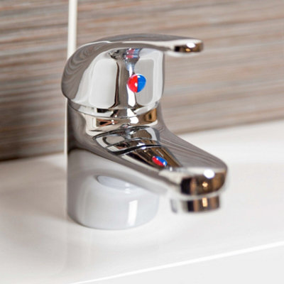 Lago Polished Chrome Round Deck-mounted Basin Mono Mixer Tap