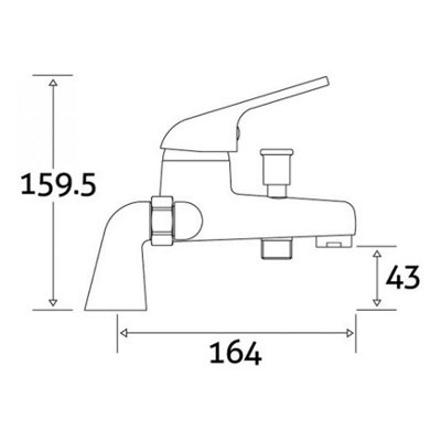 Lago Polished Chrome Round Deck-mounted Bath Shower Mixer Tap with Handset