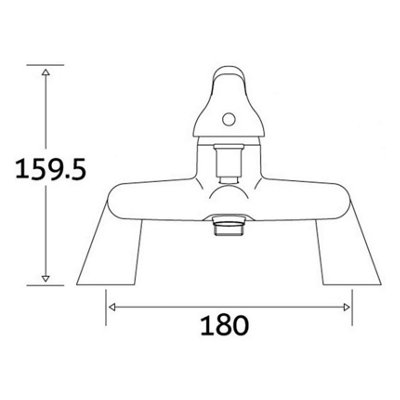 Lago Polished Chrome Round Deck-mounted Bath Shower Mixer Tap with Handset - 3