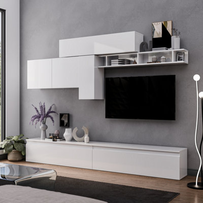 Lagos Moduler Modern TV Unit Wall Mount Floating Media Console High ...