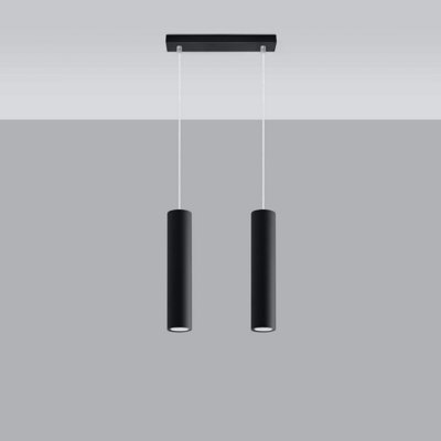 Lagos Steel Black 2 Light Classic Pendant Ceiling Light