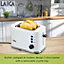 LAICA Dual Flo 2 Slice Toaster, with Defrost & Reheat Functions, 6 Browning Settings, White