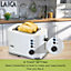 LAICA Dual Flo 2 Slice Toaster, with Defrost & Reheat Functions, 6 Browning Settings, White