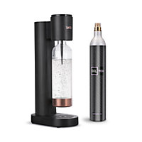 LAICA Sparkling Water Maker, Variable Manual Fizz, With 1 x CO2 Cylinder, Black